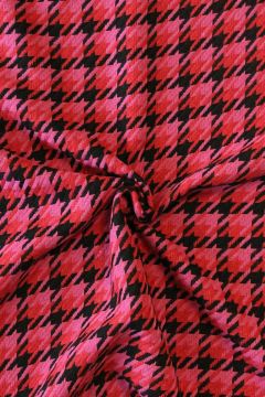 Bouclé - Pied de Cocq Rood/Fuchsia/Zwart