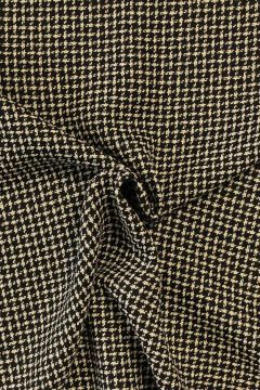 bouclé - Mini Ruitje Zwart/Wit/Goud