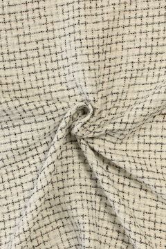 bouclé - Klein Ruitje Zwart/Wit/Zilver