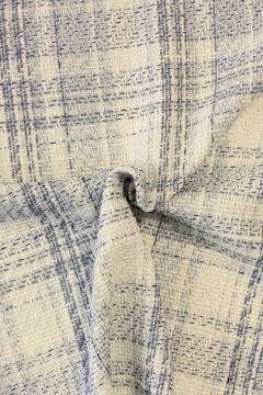 bouclé - Grote Ruit Blauw/Wit/Sparkle