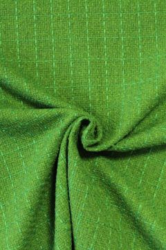 bouclé - Ruit Grasgroen