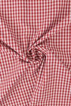 Blousestof - Mini Ruit Donker Rood