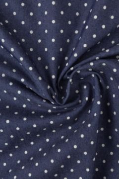 Chambray - Tiny White Dots on Dark Blue