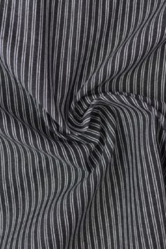 Chambray - Fine White Lines on Black
