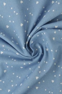 Chambray - Tiny White Hearts on Vintage Blue