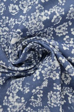 Chambray White Flowers - Blue