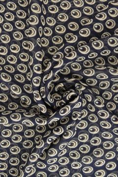 Chiffon - Circles on Dark Blue