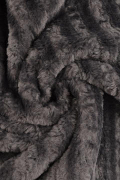 Faux Fur Stripes - Dark Grey