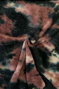 Fluffy Fur Tie Dye - Black/Mauve