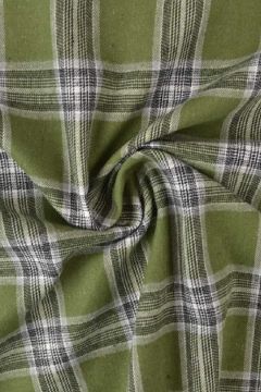 Flanel Ruiten - Mossgreen/Black/White