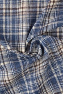 Flanel Ruiten - Brown/Off White/ Grey Blue
