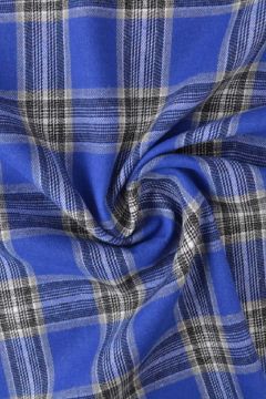 Flanel Ruiten - Bright Blue/Black/White