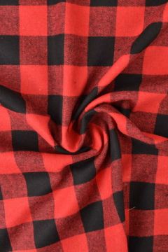 Flanel Ruiten Big - Bright Red/Black