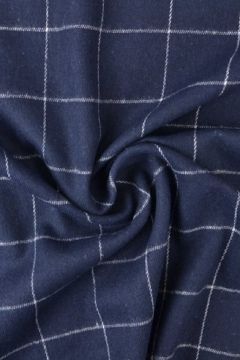 Flanel Ruiten - Deep Dark Blue/White