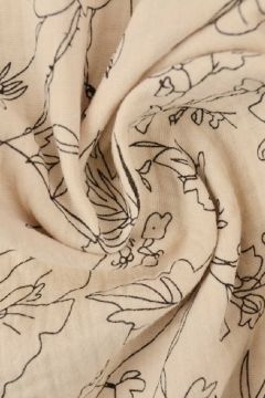 Hydrofiel - Sketch of Flowers on Champagne