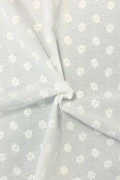 Broderie Katoen - Simple Flower White