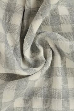 Katoen Canvas - Checkerd Grey/White