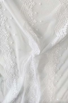 Mesh - Embroidery Bridal Vibes - White