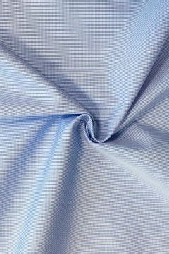 Blousestof - Micro Ruitje - Aqua Blauw
