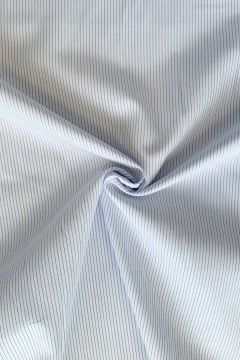 Blousestof - Lijntje - Licht Blauw/Wit