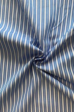 Blousestof - Lijn Groot - Hemels Blauw/Wit