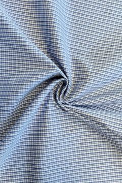 Blousestof - Ruitje - White/Soft Blue