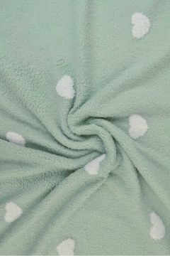 Zachte Badstof - White Hearts on Old Green