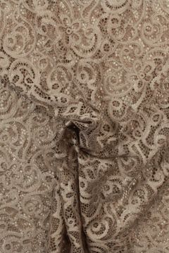 Lace - Warm Taupe Big Flowers