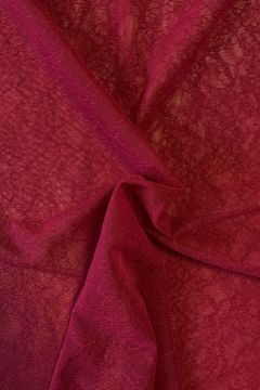 Lace - Dark Red Stitched Flowers