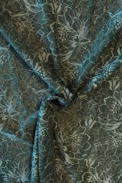Lace - Dark Green Peony Flowers 