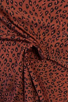 Lycra - Brique Panther with Bright Coral Spots
