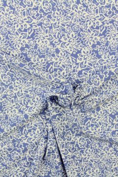 Lycra - White Flowers on Lavender