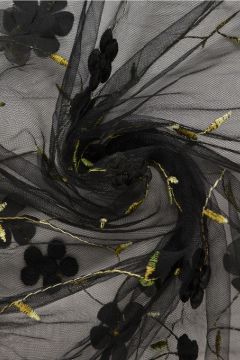 Mesh - Embroidery Floral - Black 14