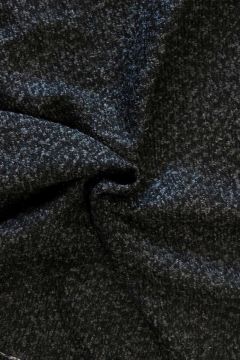 Mantelstof - Melange Black/Shiny Grey