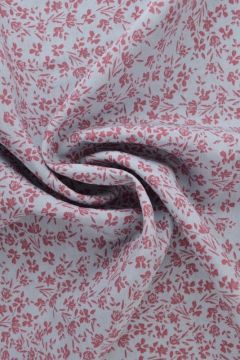 Viscose Fashion - Mini Coral flowers on blue