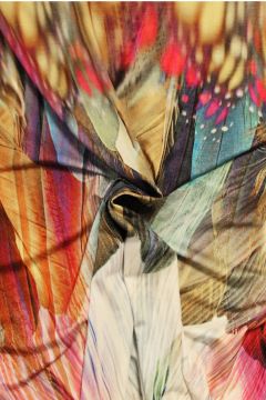 Viscose Tricot PANEEL - Feathers and Butterfly Wings Multicolor