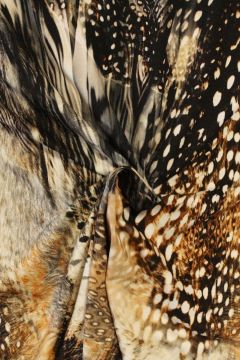 Viscose Tricot Paneel 115cm  - Natural Color Feathers