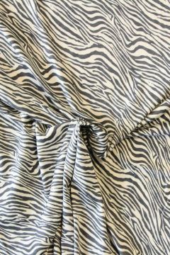 Viscose tricot - Grey/White Animal Stripes