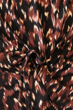 Viscose tricot - Black/Beige Faded Animal Spots on Brique