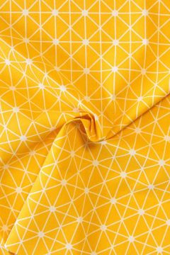 Katoen Canvas - Graphic Warm Yellow/White