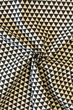 Katoen Canvas - Small Triangles Black/Beige