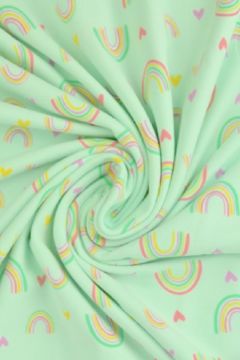 Katoenen Tricot - Love For Rainbows Light Mint