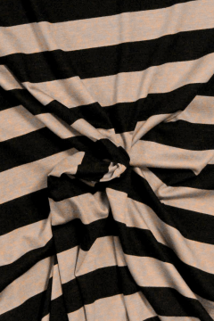 Viscose Tricot - Stripes Big Taupe/ Black