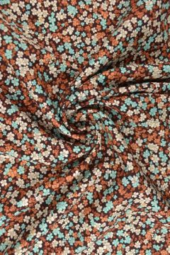 Tiny Retro Flowers on Brown