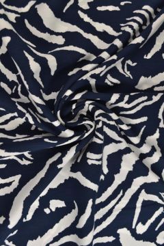 Viscose - Tiger Stripes on Navy