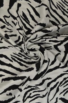 Viscose - Tiger Stripes on White