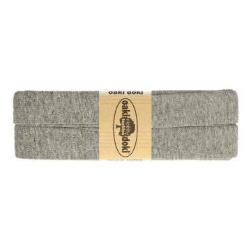 tricot de luxe biaisband oaki doki gemeleerd donker grijs