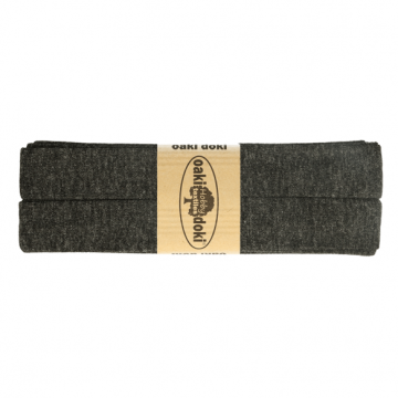 tricot de luxe biaisband oaki doki gemeleerd antraciet