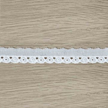 Broderie Band - Schulprand Klein - Wit - 17mm