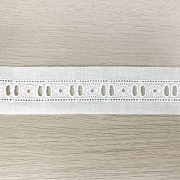 Broderie Band - Wit - 19mm